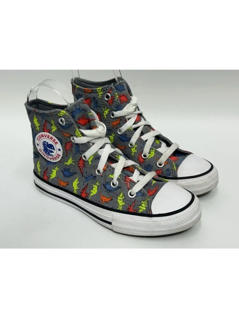 Converse•DINOVERSE•Chuck Taylor All Star Hi Tops•Junior Size 1 EUC Dinosaurs